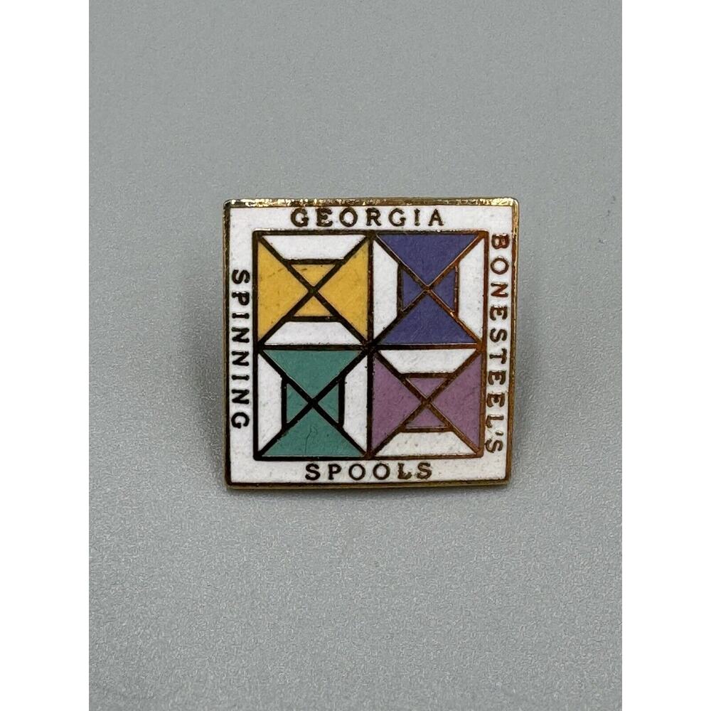Vintage Georgia Spinning Spools Bonesteels Lapel‎ Pin